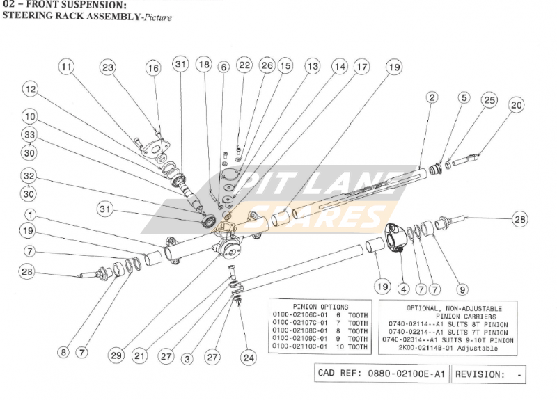 STEERING RACK ASSEMBLY Diagram